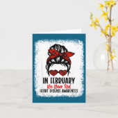 Heart Health Heart Disease Awareness Heartbeat Chd カード (黄色い花)