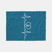 Heart Health Heart Disease Awareness Heartbeat Chd フリースブランケット (正面(横))