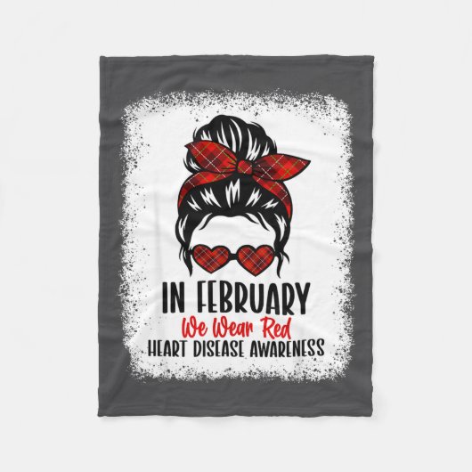 Heart Health Heart Disease Awareness Heartbeat Chd フリースブランケット (正面)