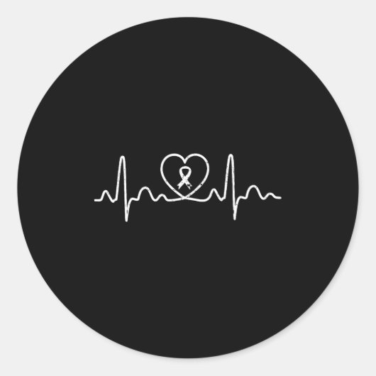 Heart Health Heart Disease Awareness Heartbeat Chd ラウンドシール (正面)