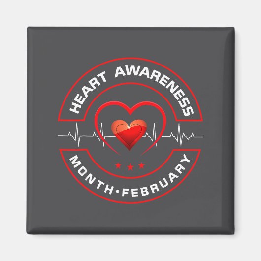 Heart Health Month February American Heart Health  マグネット (正面)