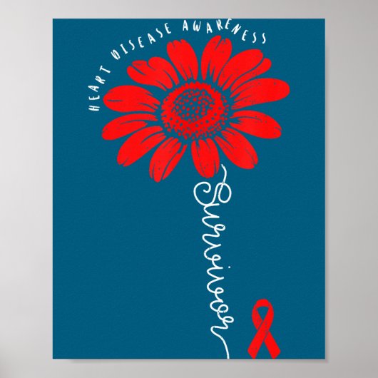 Heart Health Survivor Heart Disease Awareness Chd  ポスター (正面)