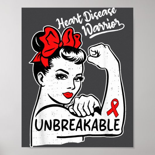Heart Health Warrior Heart Disease Awareness Chd W ポスター (正面)