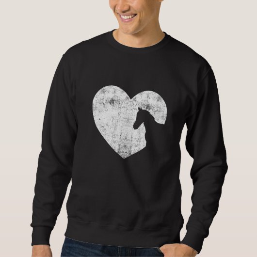 Heart Horse Graphic Horse Lover Equestrian Rider H スウェットシャツ (正面)