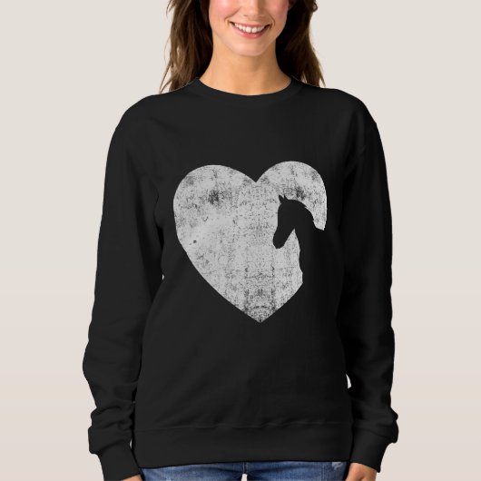 Heart Horse Graphic Horse Lover Equestrian Rider H スウェットシャツ (正面)
