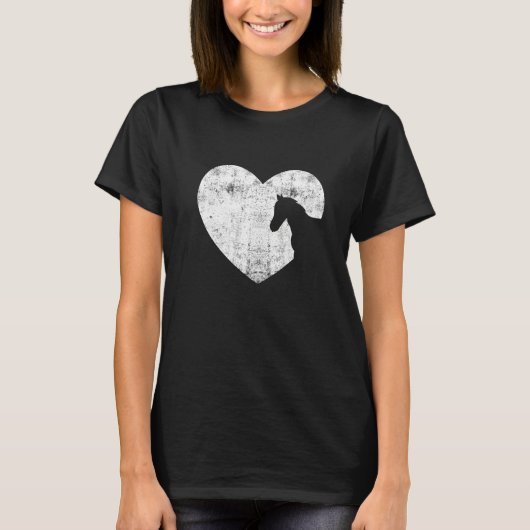 Heart Horse Graphic Horse Lover Equestrian Rider H Tシャツ (正面)
