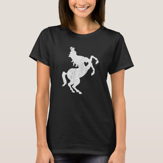 Heart Horse Graphic Horse Lover Equestrian Rider H Tシャツ (正面)
