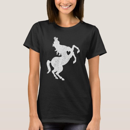 Heart Horse Graphic Horse Lover Equestrian Rider H Tシャツ (正面)