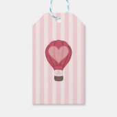 Heart Hot Air Balloon Pastel Pink Baby Shower  ギフトタグ (正面)