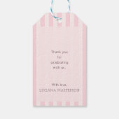 Heart Hot Air Balloon Pastel Pink Baby Shower  ギフトタグ (裏面)