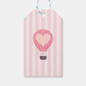 Heart Hot Air Balloon Pastel Pink Baby Shower  ギフトタグ (正面)