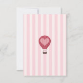 Heart Hot Air Balloon Pastel Pink Baby Shower  サンキューカード (裏面)
