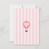 Heart Hot Air Balloon Pastel Pink Baby Shower サンキューカード (裏面)