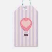 Heart Hot Air Balloon Pastel Purple Baby Shower  ギフトタグ (正面)