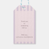 Heart Hot Air Balloon Pastel Purple Baby Shower  ギフトタグ (裏面)