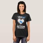 Heart I Wear Blue For My Son Autism Awareness Mont Tシャツ (正面フル)