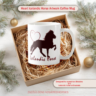 Heart Icelandic Horse Artwork コーヒーマグカップ