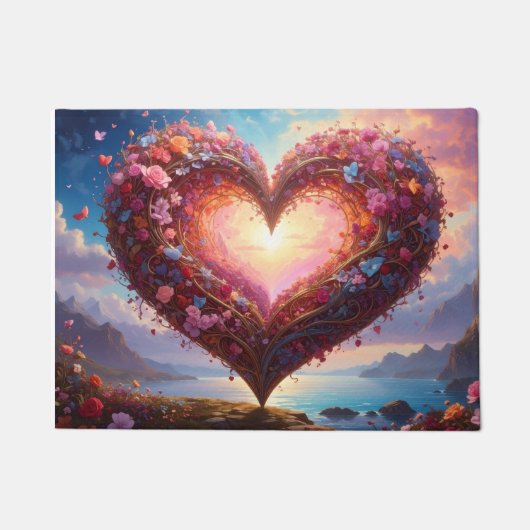Heart illustration ドアマット (正面)