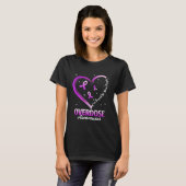 Heart In August We Wear Purple Overdose Awareness  Tシャツ (正面フル)