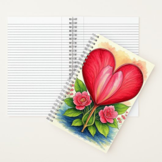 Heart In Bloom | Floral Heart Notebook ノートブック (内側)