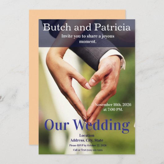 Heart In Hands 招待状 (正面/裏面)