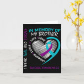 Heart In Memory Of My Brother Suicide Awareness Pr カード (黄色い花)