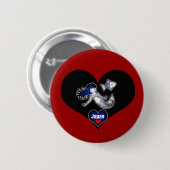 Heart Japan Mermaid Pinback Button 缶バッジ (正面&裏面)