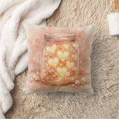 Heart Jar Pillow - Romantic Glow Accent クッション (ブランケット)