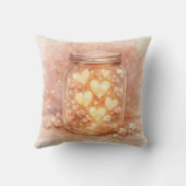 Heart Jar Pillow - Romantic Glow Accent クッション (裏面)
