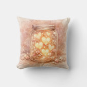 Heart Jar Pillow - Romantic Glow Accent クッション (正面)