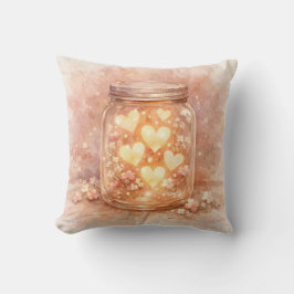 Heart Jar Pillow - Romantic Glow Accent クッション