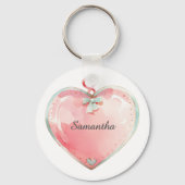 Heart key Chain, Any Name, Girl, Boy Kid キーホルダー (正面)