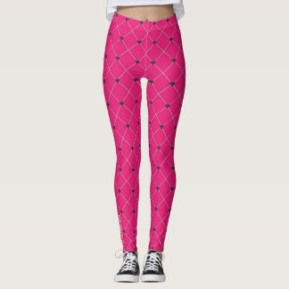 Heart Lattice: Magenta Fishnet Pattern Leggings レギンス