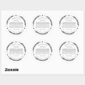 Heart Laurel Wreath Ingredients Label Stickers ラウンドシール (シート)