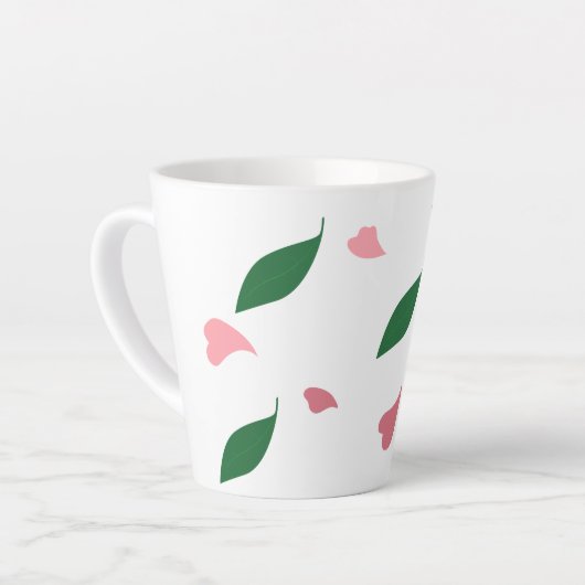 Heart & leaves latte mug カフェラテマグ (左アングル)