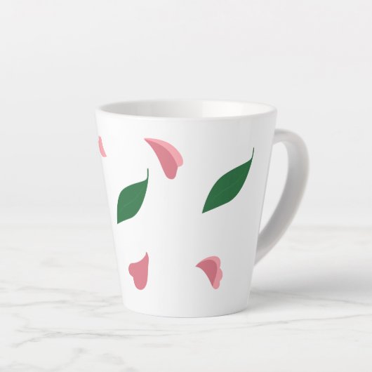 Heart & leaves latte mug カフェラテマグ (右アングル)