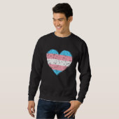 Heart LGBT Pride Month Retro LGBTQ Transgender Fla スウェットシャツ (正面フル)