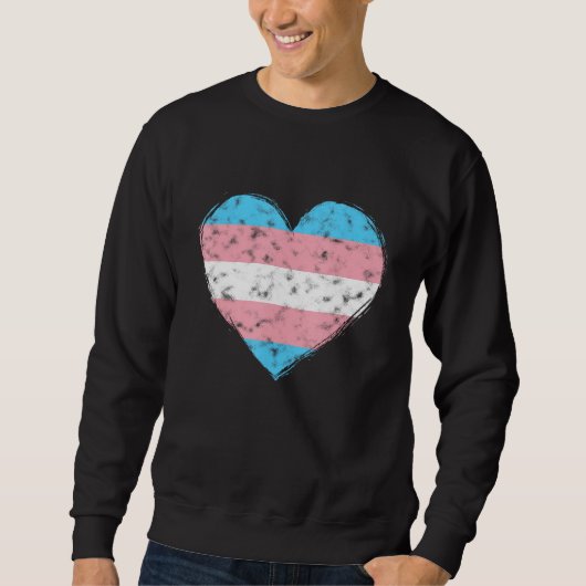 Heart LGBT Pride Month Retro LGBTQ Transgender Fla スウェットシャツ (正面)