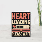 Heart Loading Please Wait Retro Xel Valentine Humo カード (正面)