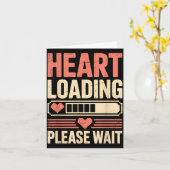 Heart Loading Please Wait Retro Xel Valentine Humo カード (黄色い花)