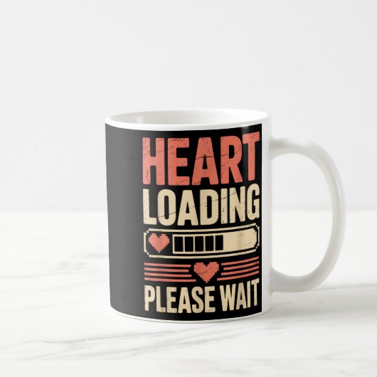 Heart Loading Please Wait Retro Xel Valentine Humo コーヒーマグカップ (右)