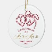 Heart Locket Christmas Wedding  セラミックオーナメント (左)
