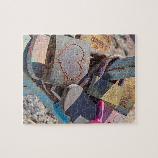 Heart Locks in Greece Puzzle ジグソーパズル (横)