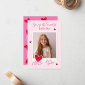 Heart Lollipop Photo Bow Sweetest Valentine Love ノートカード (正面/裏面インサイチュ)