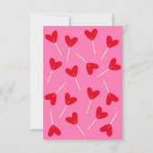 Heart Lollipop Photo Bow Sweetest Valentine Love ノートカード (裏面)