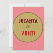 Heart love Joyanta & Vokti red maroon color 招待状 (裏面)