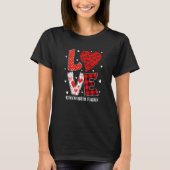 Heart Love Kindergarten Teacher Red Plaid Valentin Tシャツ (正面)