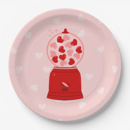 heart love valentine gumball machine gum ペーパープレート