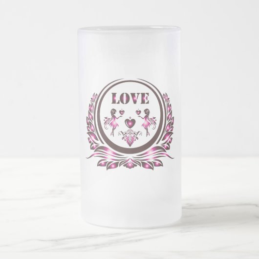 Heart Lover Beer Glass フロストグラスビールジョッキ (中央)