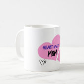 Heart-Made Mom Adoptive Mom コーヒーマグカップ (正面左)